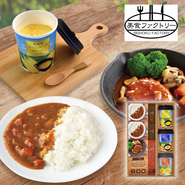 美食ファクトリー ごちそうお手軽バラエティ　北海道スープ＆ハンバーグB