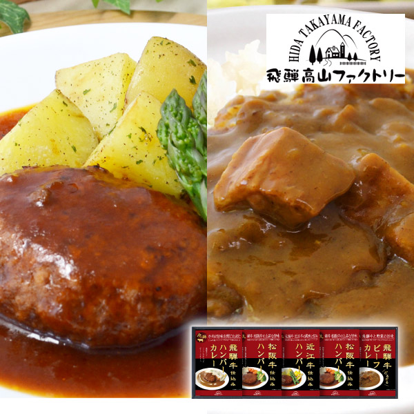 飛騨高山ファクトリー　松阪牛・近江牛・飛騨牛仕込み　ハンバーグ＆カレー詰合せB