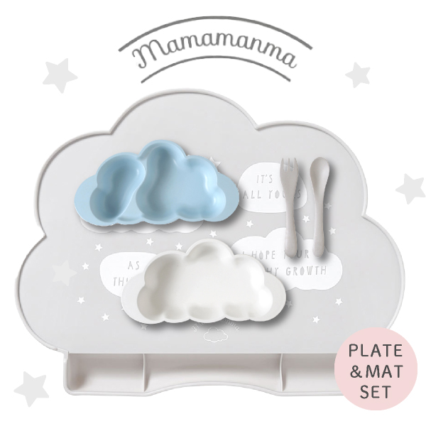 【mamamanma マママンマ】プレート＆マットセット　ブルー