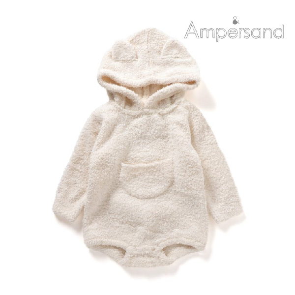 【Ampersand】マシュマロニット アニマルロンパース（ねこ）