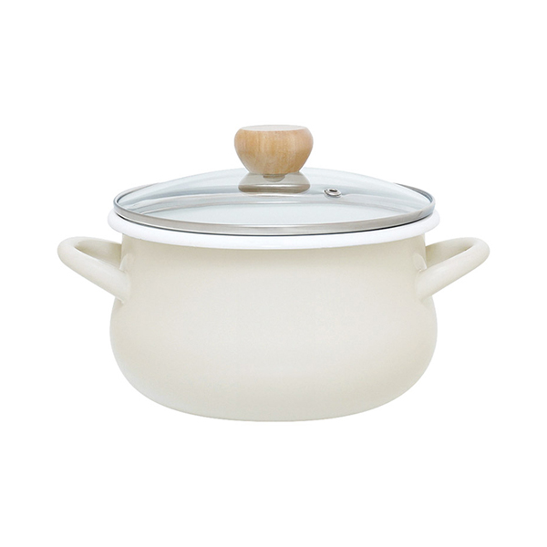 ストクック IH対応ホーロークッキングポット20cm（グレー）