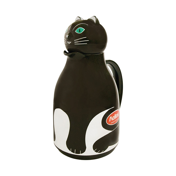 ガラス製卓上用魔法瓶 サーモキャット（ブラック）