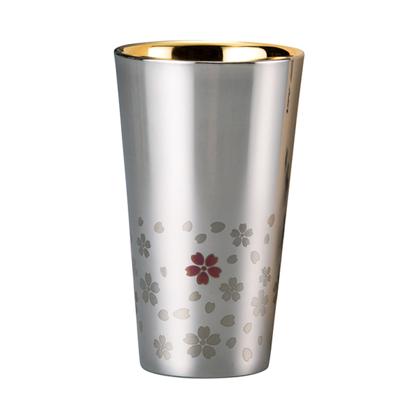 さくら街道 ステンレス二重タンブラー（内面金メッキ） 300ml