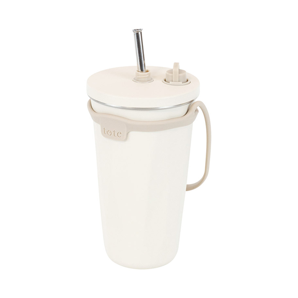 トート ストローボトル570ml（アイボリー）