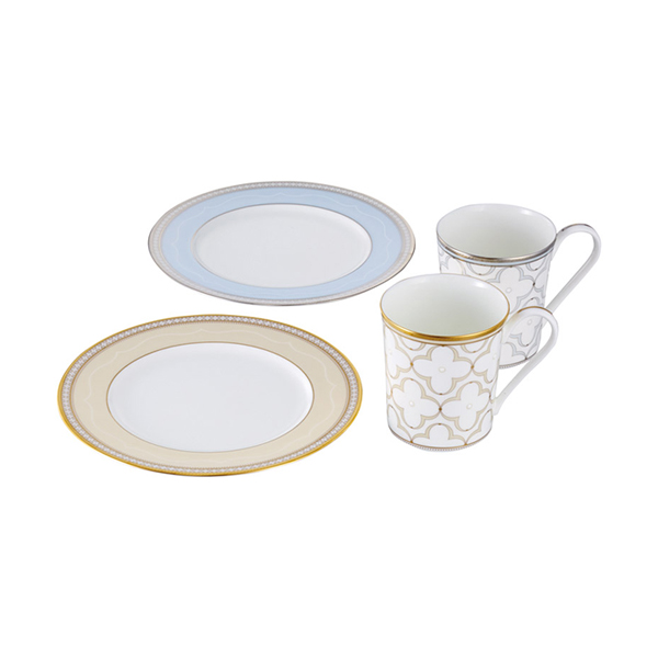 ノリタケ トレフォリオゴールド&プラチナ モーニングペアセット