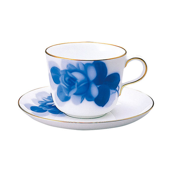 大倉陶園 ブルーローズ モーニング碗皿