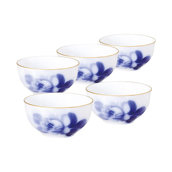大倉陶園 ブルーローズ 湯呑5客揃