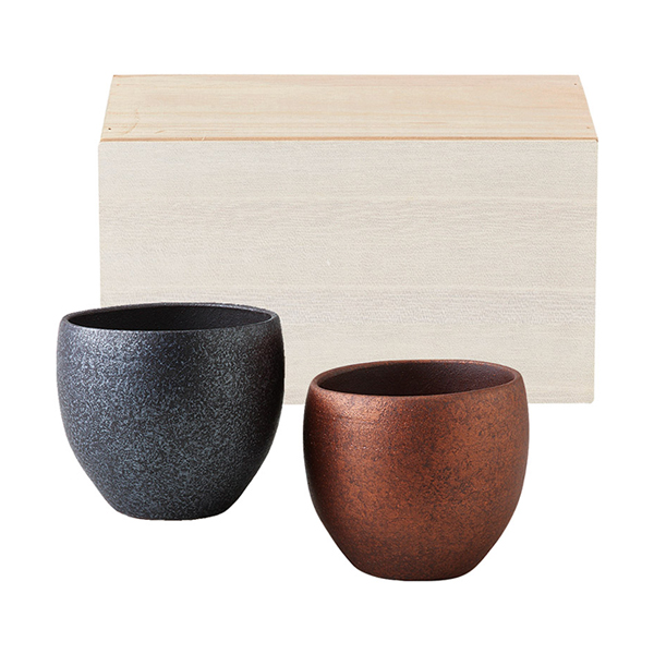 有田焼 銅器彩 ロックカップペア