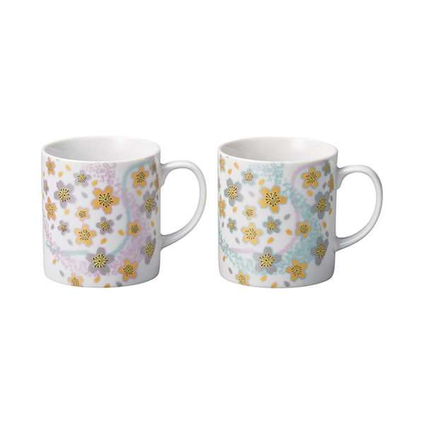 九谷焼 曲水華舞 ペアマグカップ