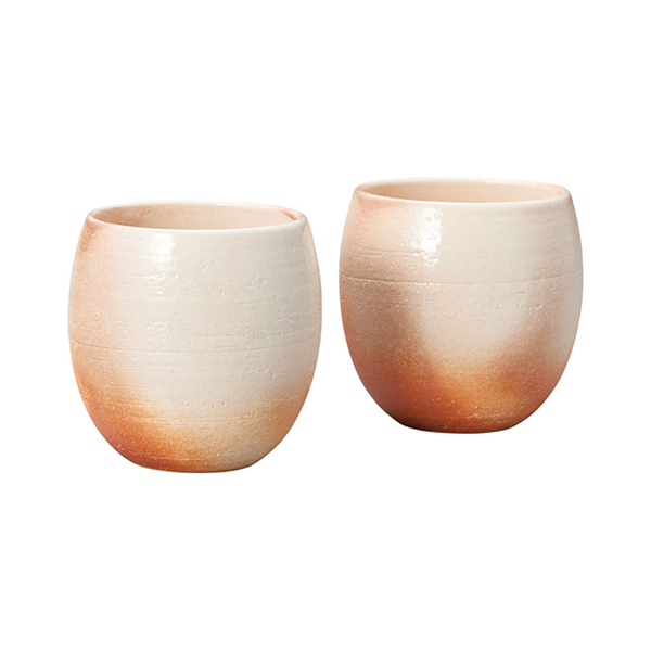 信楽焼 Scarlet 緋色 ぽってりカップペア