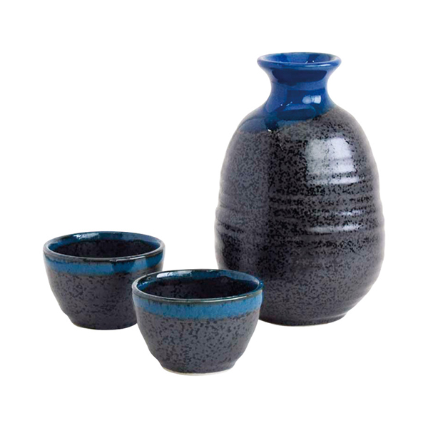 高田焼 釉重ね酒器揃（天目）