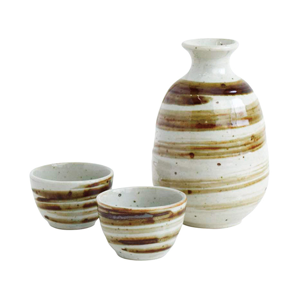 高田焼 釉重ね酒器揃（うず粉引）