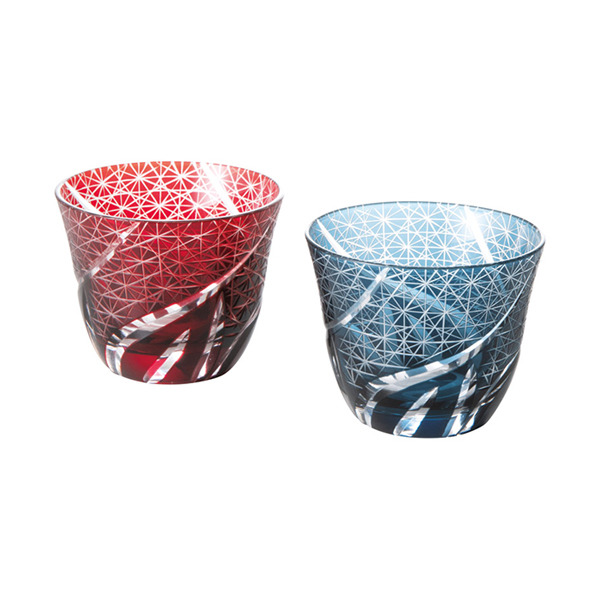 吉兆切子グラスペア