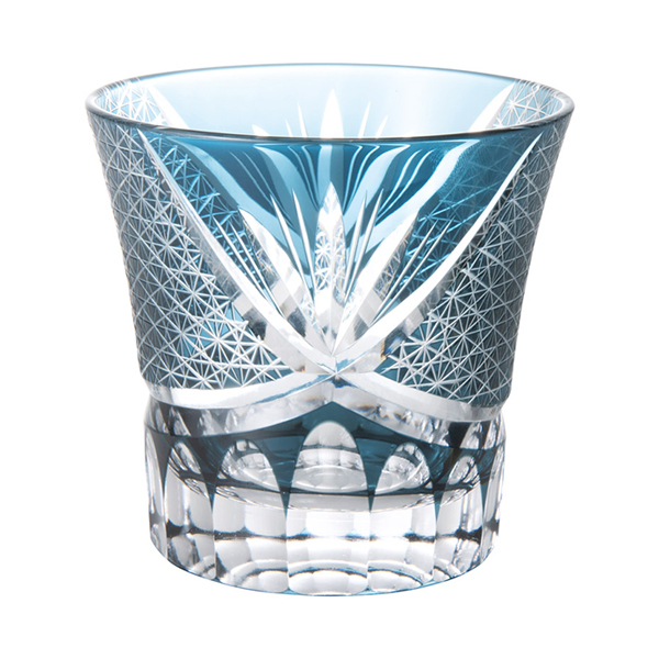 吉兆切子フリーグラス1P（インクブルー）