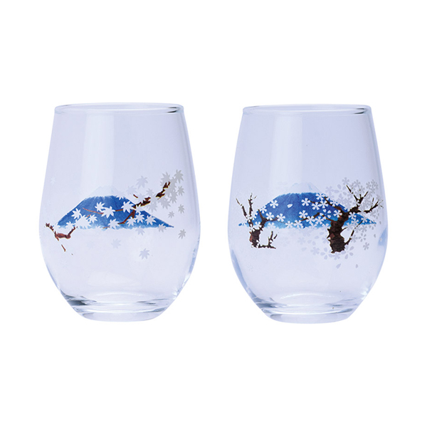 冷感グラス（小） ペア（富士桜・富士紅葉）