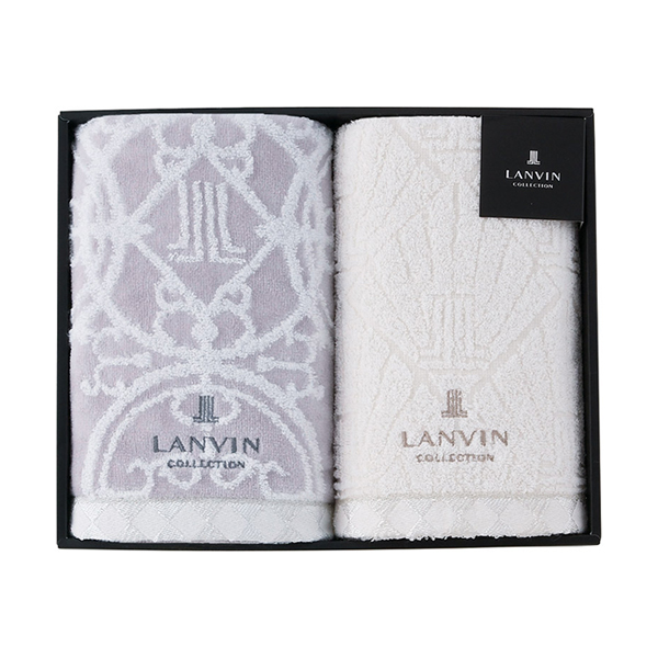 ランバン プルミエール フェイスタオル2P（グレー）