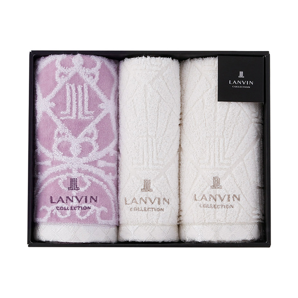 ランバン プルミエール フェイス2P・ウォッシュタオル1P（パープル）