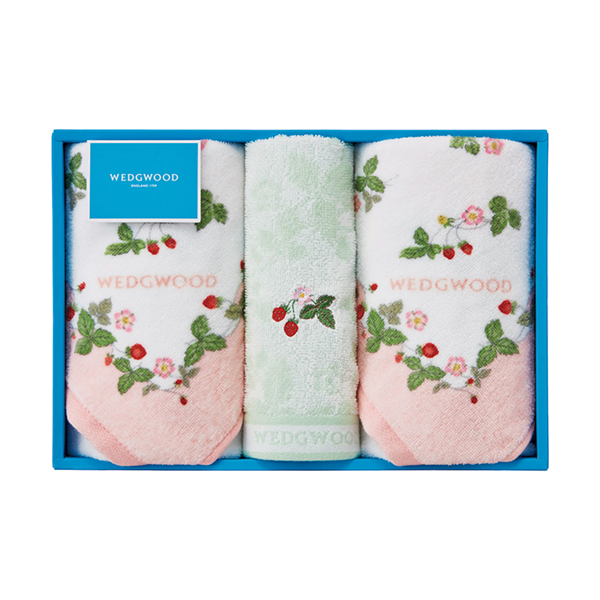 ウェッジウッド フェイス2P・ウォッシュタオル1P（ピンク）