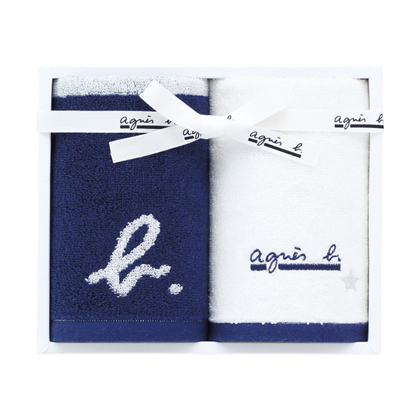 アニエスベー abマリニエール ゲストタオル2P（ダークブルー）