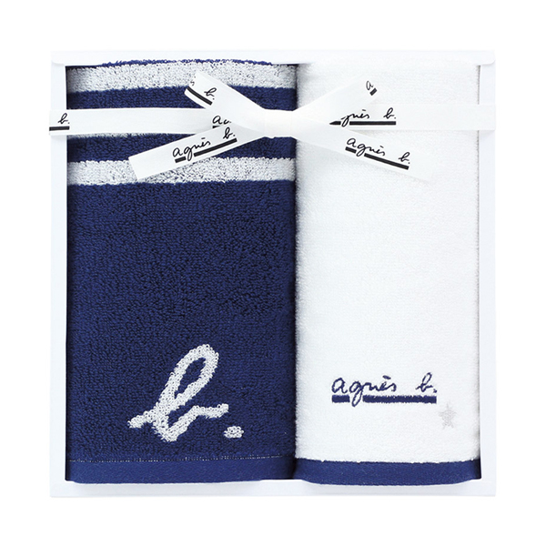 アニエスベー abマリニエール フェイス1P・ゲストタオル1P（ダークブルー）