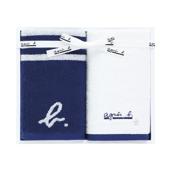 アニエスベー abマリニエール フェイスタオル2P（ダークブルー）