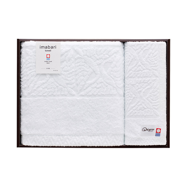 四国巡白 白鷺 今治ホワイトジャカード バス1P・ウォッシュタオル1P