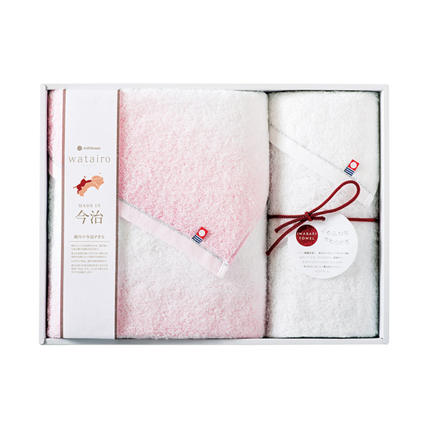 今治 わたいろ タオルギフト バス1P・フェイスタオル1P（ピンク）