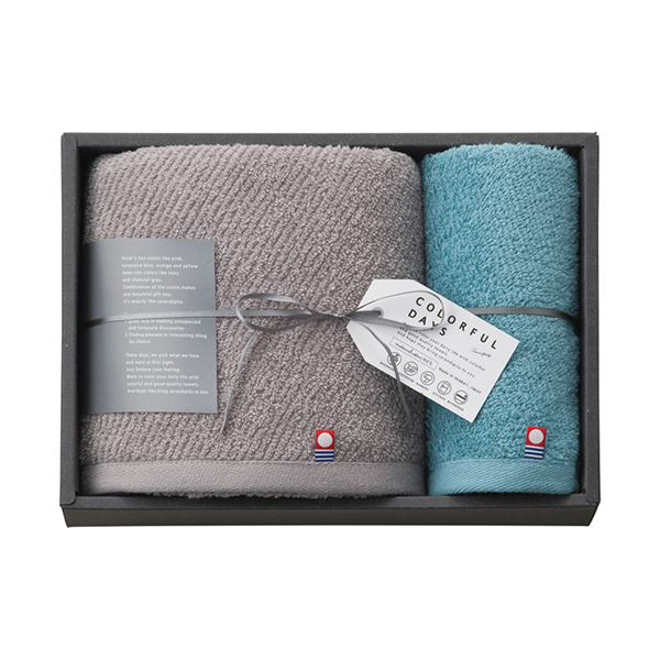 カラフルデイズ バス1P・ハンドタオル1P（ブルー）