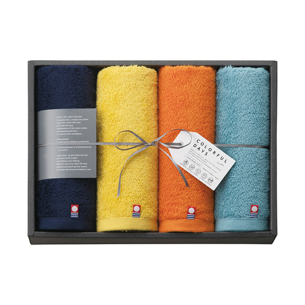 カラフルデイズ フェイスタオル4P