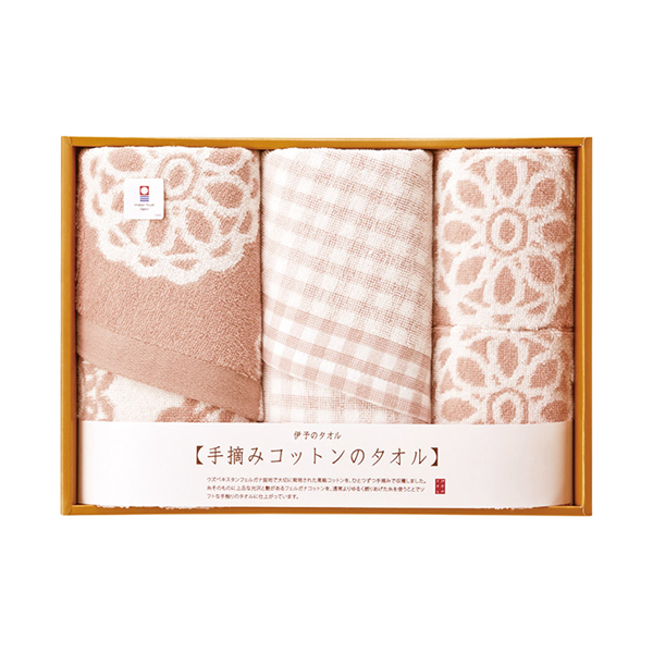 手摘みコットンのタオル フェイスタオル2P・ウォッシュタオル2P