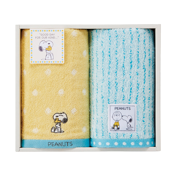 ピーナッツ スヌーピー ハグ フェイスタオル2P