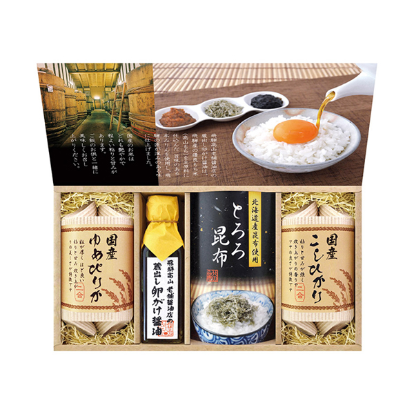 美食ファクトリー 蔵出し卵がけ醤油と美味しい米ギフト A