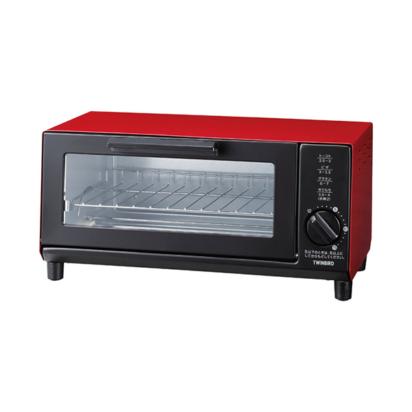 ツインバード オーブントースター（レッド）