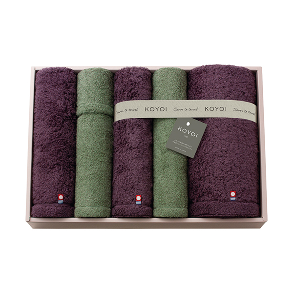 KOYOI〈今宵〉 日本製 今治・泉州 バスタオル1P・ハンドタオル1P・フェイスタオル2P
