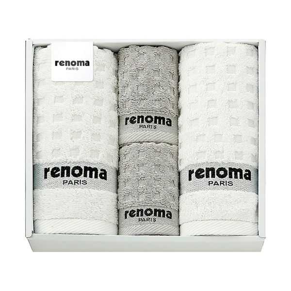 レノマ フェイスタオル1P・タオルハンカチ2P
