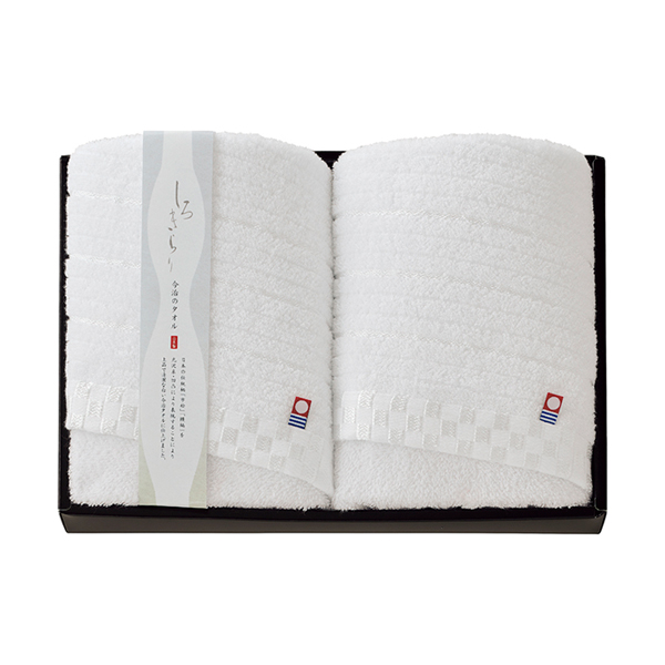 しろきらり フェイスタオル2P