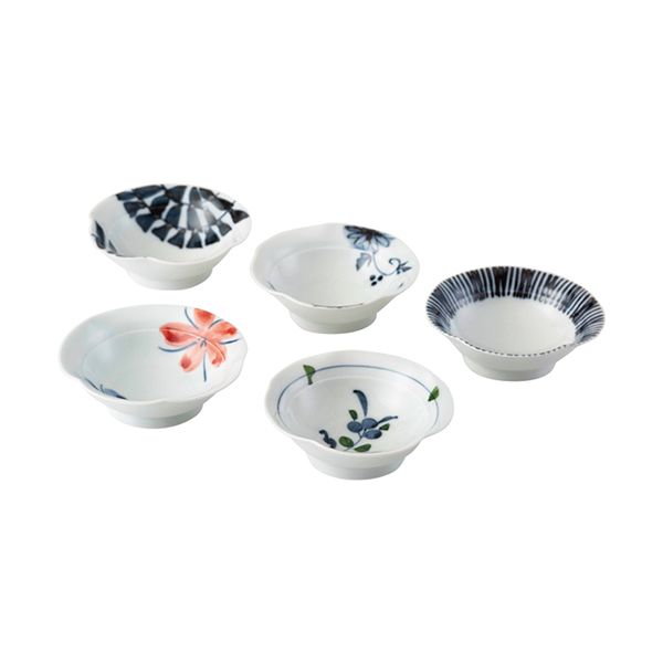 波佐見焼 古染絵変り なぶり小付揃