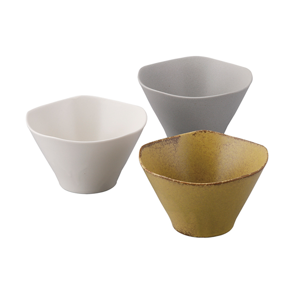 和の美 波型ボウル3個組