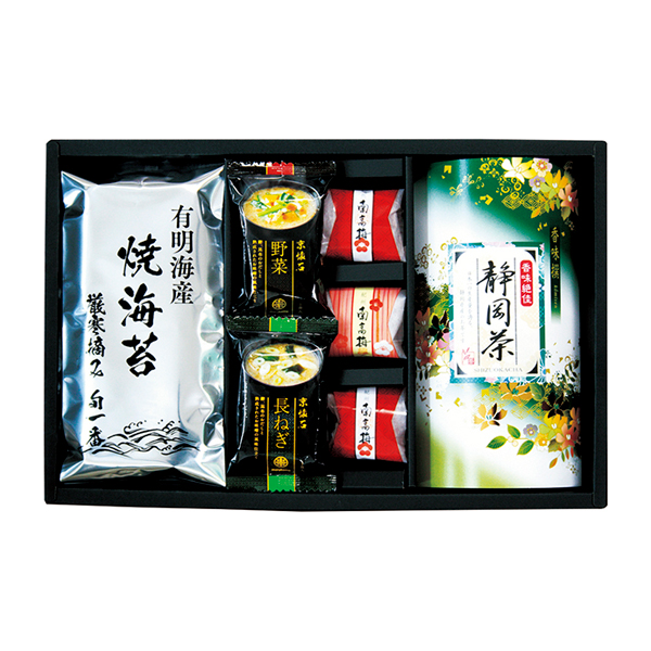 静岡茶・有明海苔・南高梅・味噌汁詰合せ(包装済)