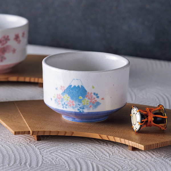 茶楽JAPAN　抹茶碗（桜富士）木箱入