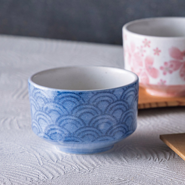 茶楽JAPAN　抹茶碗（青海波）木箱入