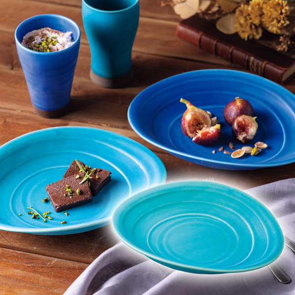 ディープブルー たわみ鉢（ターコイズ）