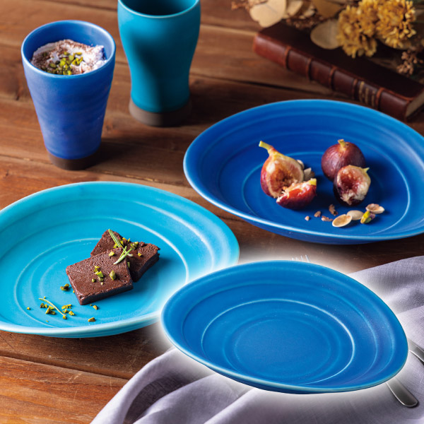 ディープブルー たわみ鉢（マリンブルー）