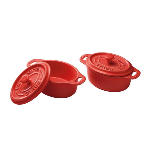 ストウブ　ココットオーバル　ペア　チェリー