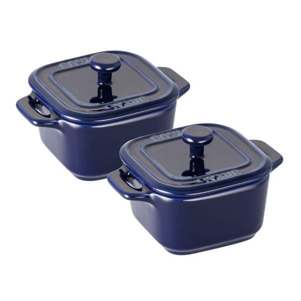 ストウブ　スクエアココットペア　グランブルー