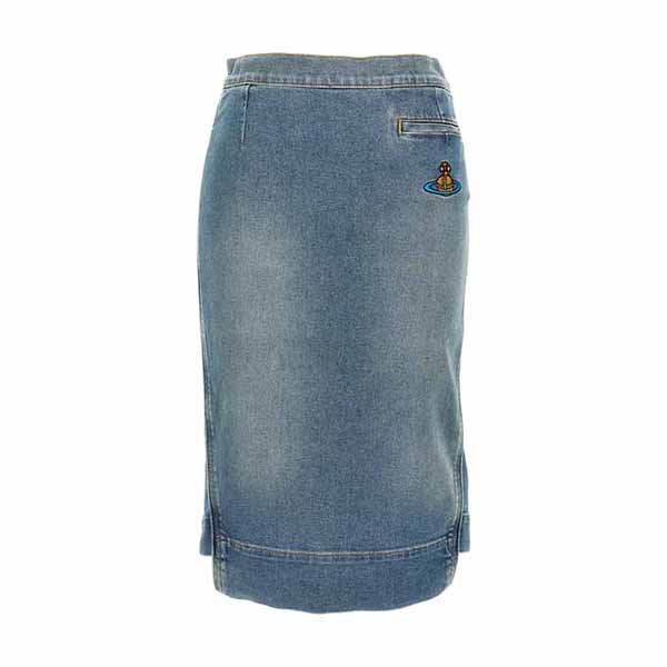 Logo embroidery denim skirt Skirts