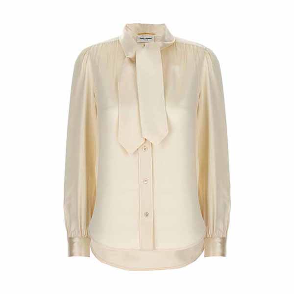 Lavalliere silk shirt Shirt, blouse