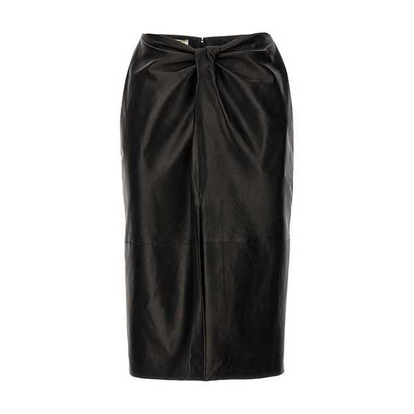 Ruched detail leather skirt Skirts