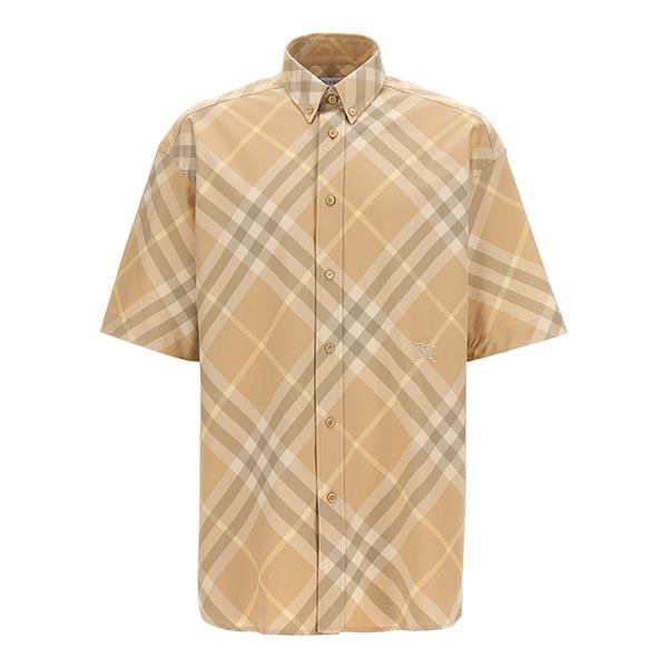 Logo embroidery check shirt Shirt, blouse