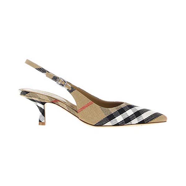 Slingback check Pumps